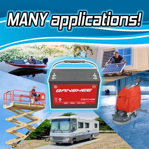 Banshee BCI Group 27M Dual Purpose Deep Cycle Sealed AGM Marine & RV Battery