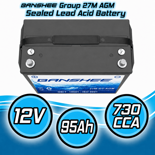Banshee BCI Group 27M Dual Purpose Deep Cycle Sealed AGM Marine & RV Battery