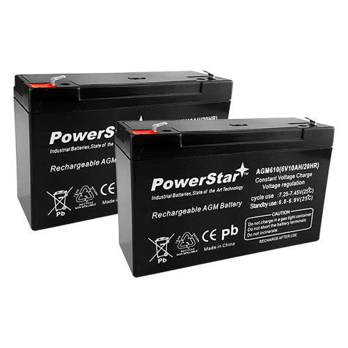 PowerStar Battery 6V 10AH SLA Battery Replaces NP10-6 NP12-6 PE6V10 PE6V12r 