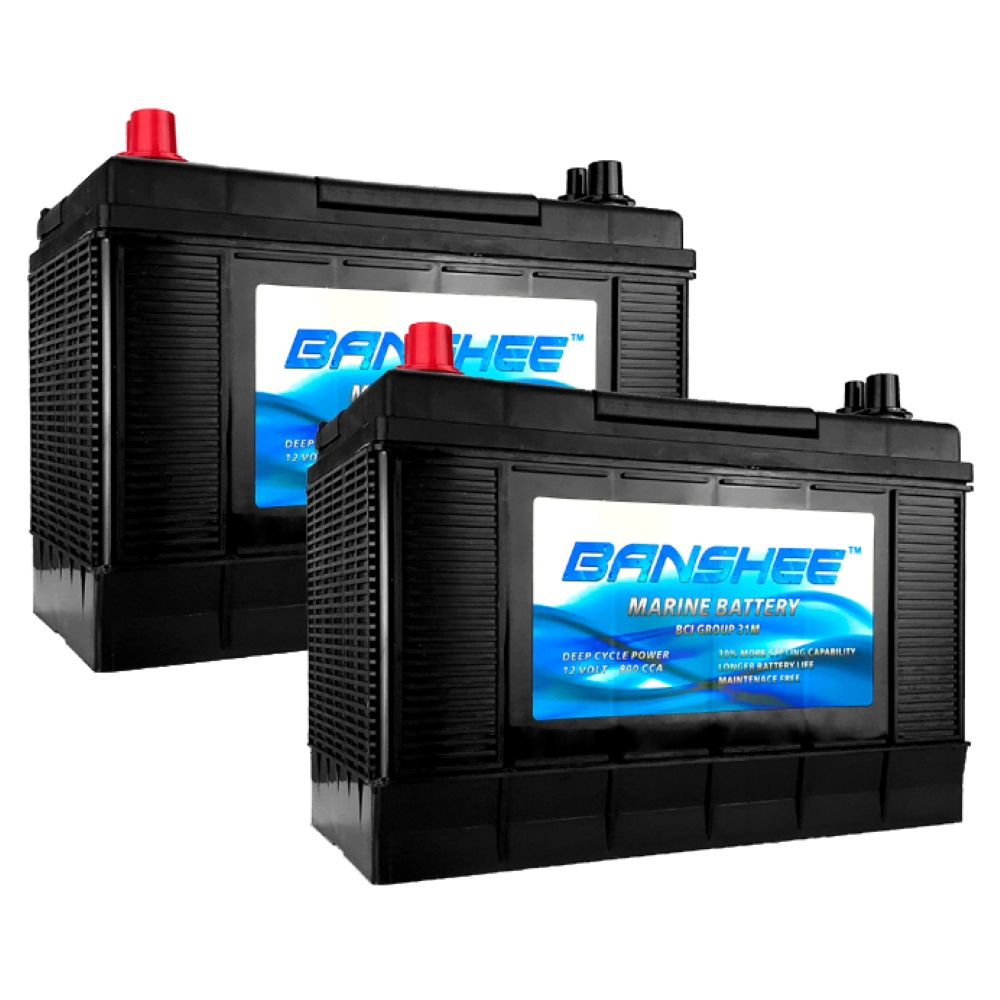 QTY 2 Banshee 12V 105Ah Replacement Marine Battery Group 31 for Boats