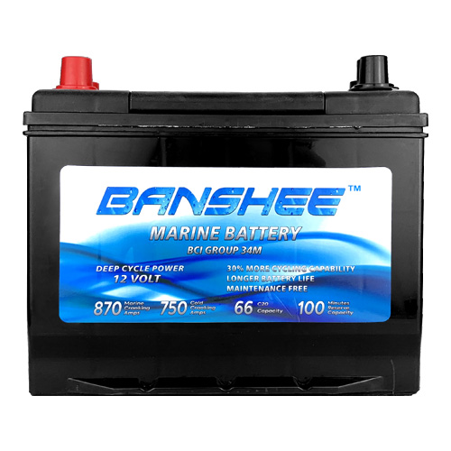 Deep Cycle Marine Battery - 12 Volt 750 CCA Group 34 Battery