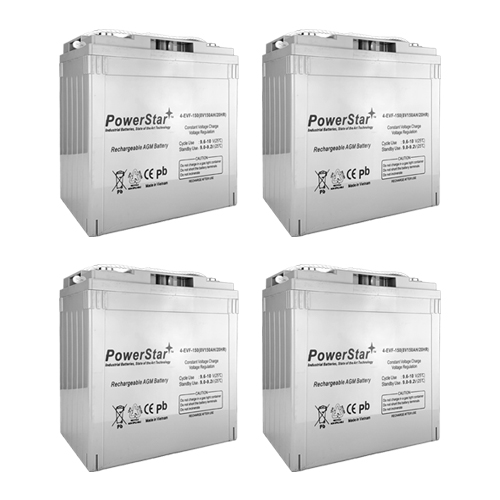 PowerStar Replacement for Trojan T875 8 Volt, 150 AH Deep Cycle Battery - 4 Pack