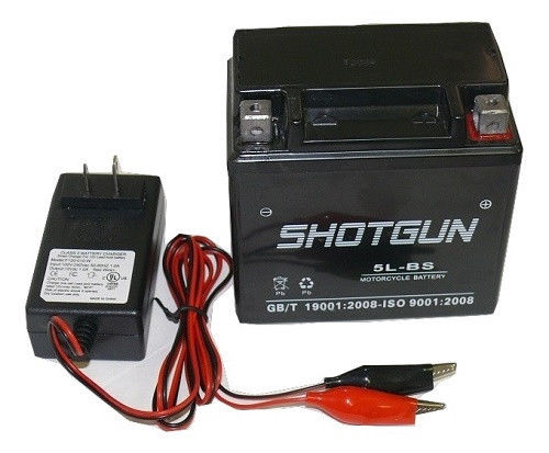 Shotgun YTX5L-BS Battery/Charger Combo 12V Powersport Motorcycle Scooter ATV