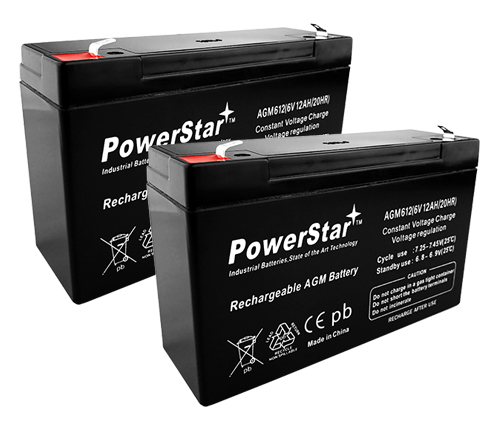 6V 12Ah Replacement Battery for Modified Powerwheels 2 Pack
