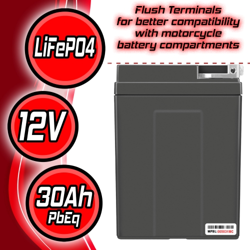 Lithium Motorcycle Battery for YTX30L-BS