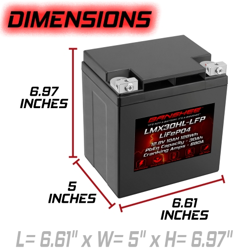 Banshee Replacement for Antigravity ATX30 RE-START LiFEPO4 Battery 8