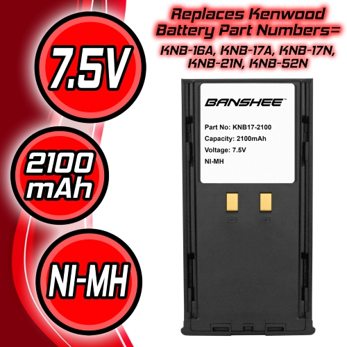 7.5V KNB-17A KNB-21N Battery for Kenwood TK-280 TK-380 TK-480 Two-Way Radio(s) 2