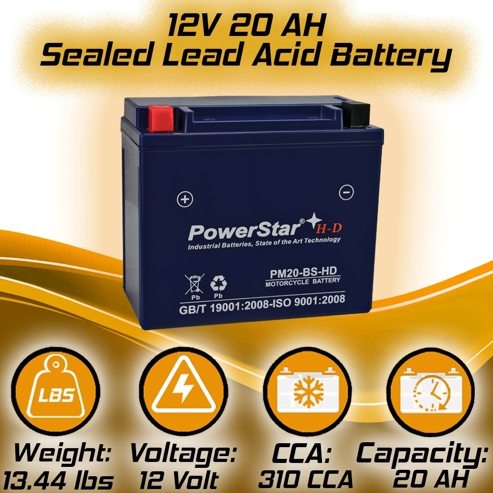 YTX20-BS Battery by PowerStar H-D 285CCA 4