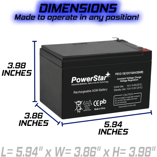 PowerStar High Capacity Battery for UPS Battery for CSB Gp12120f2 - 2 Pack 4