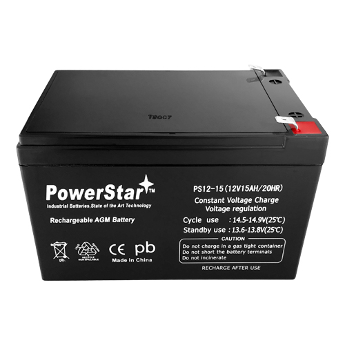PowerStar® 12V 12AH Sealed Lead Acid Battery for RBC4 RBC6 UB12120 D5775 BP 1