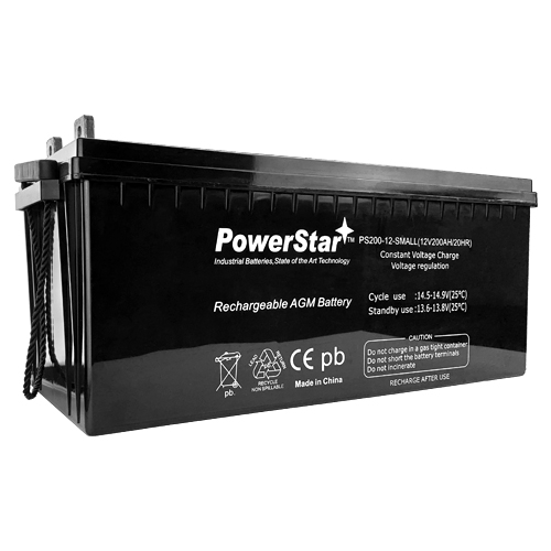 PowerStar Deep Cycle Sealed Lead Acid AGM Battery, 12V 200Ah, Group 4D, Rechargeable - For RV, Off-Grid, & Solar Power Applications