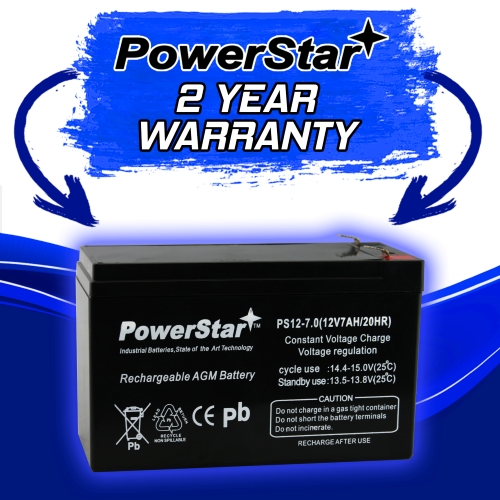 PowerStar 2 Pack - PS-1270 12 Volt 7 Amp Hour Sealed Lead Acid Battery 1