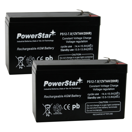 PowerStar 2 Pack - PS-1270 12 Volt 7 Amp Hour Sealed Lead Acid Battery