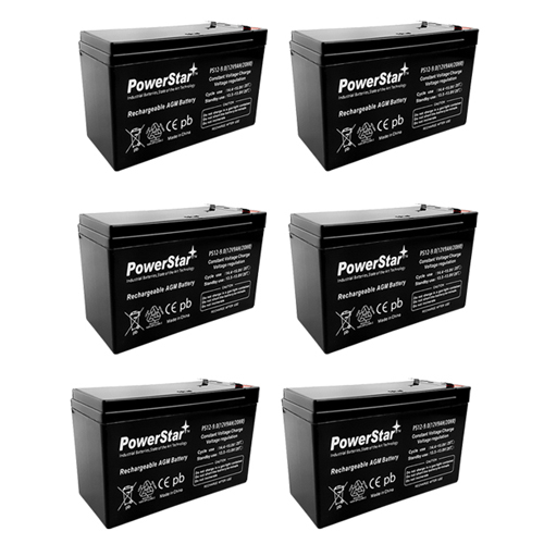 PowerStar-12V 9AH SLA Battery Replaces CP1290 6-DW-9 HR9-12 PS-1290F2 - 6PK