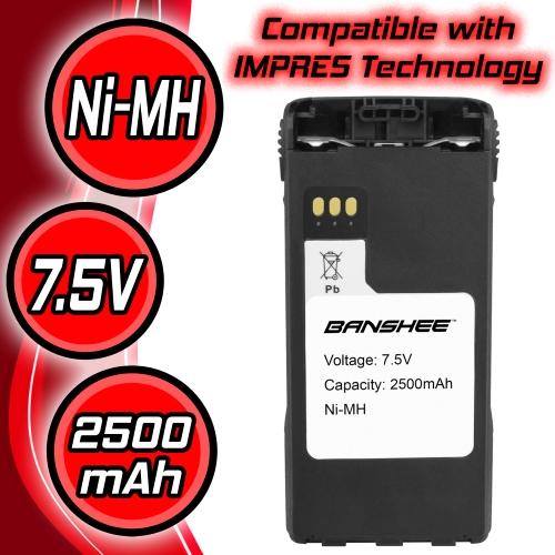 Banshee 2500mAh Ni-MH NTN9815 NTN9858 Battery for MOTOROLA XTS1500 XTS2500 Radio 2
