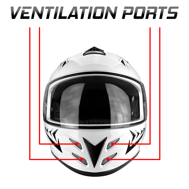 Full Face Motorcycle Helmet With Flip Up Visor Gloss White / Black