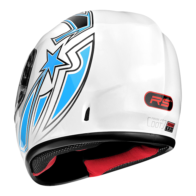 Full Face Motorcycle Helmet With Flip Up Visor Gloss White / Blue