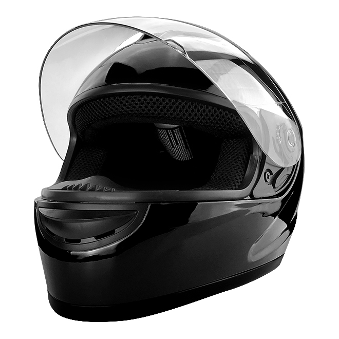 Full Face Motorcycle Helmet With Flip Up Visor Gloss Black