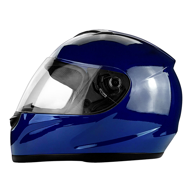 Full Face Motorcycle Helmet With Flip Up Visor Gloss Blue