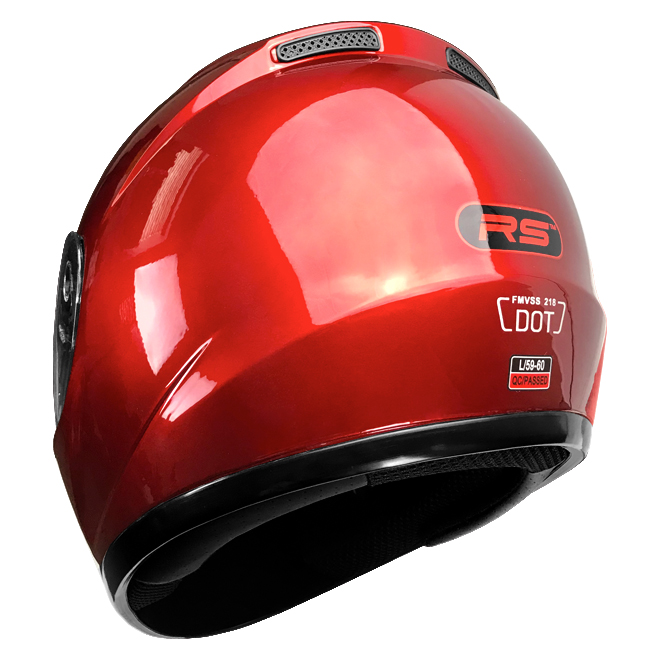 Full Face Motorcycle Helmet With Flip Up Visor Gloss Red
