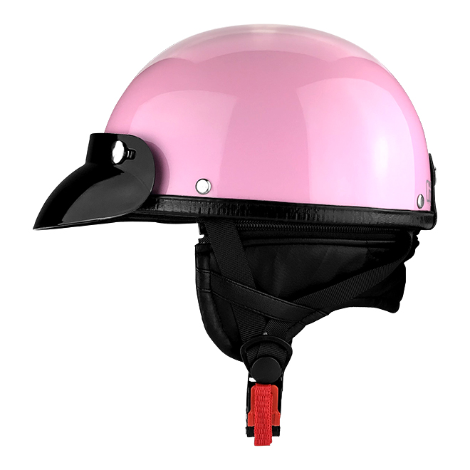 Half Motorcycle Helmet Gloss Pink