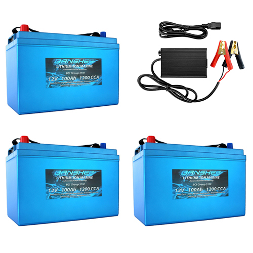 Banshee Lithium ion LifePo4 Battery Kit, 36V 100Ah (In Series), 300Ah (In Parallel), Group 31M - For Solar Power, RV, & Off-Grid Applications