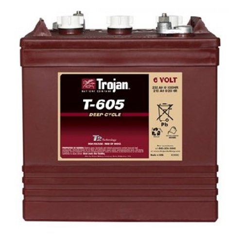 Trojan T605 6 Volt, 210 AH Deep Cycle Battery - 6 Pack