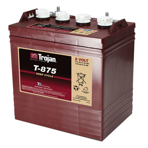 Trojan T-875 8V 170Ah Flooded Lead Acid GC2 Deep Cycle Battery x2