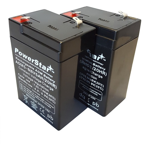 PowerStar® 2 Pack - 6V 5Ah PS-640, PS640F1, UB645 RBC1 Replacement SLA Battery NEW