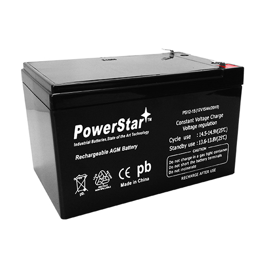 PowerStar® 12V 15Ah F2 Scooter Bike Battery for CSB EVH12150, EVH 12150