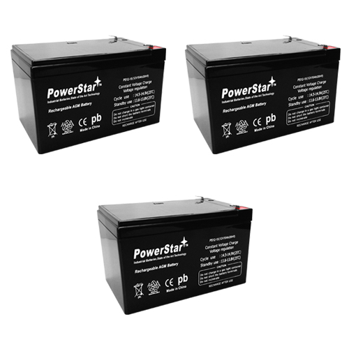 PowerStar 3 Pack - Replacement Battery for Razor MX500 MX 500 650 MX650 Dirt Rocket