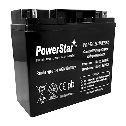 PowertStar 12V 22Ah Wheelchair Medical Mobility Battery - 2 Year Warranty N
