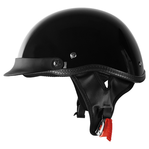 Half Motorcycle Helmet With Visor Black Gloss 1