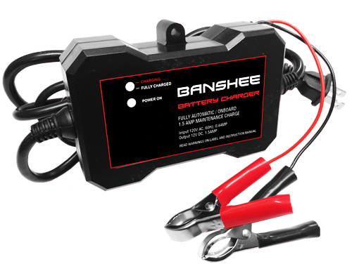 1.5AMP Onboard Water Resistant 12V battery Charger By Banshee