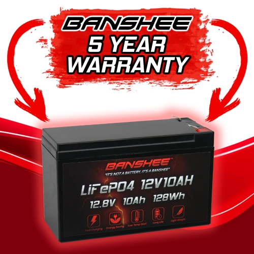 Banshee 12V 10Ah Lithium Battery Rechargeable LiFePO4 3000 Deep Cycle