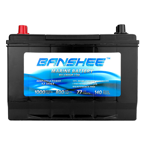 12V 77Ah Deep Cycle Marine Battery Group 27 Replaces Optima D27M 1