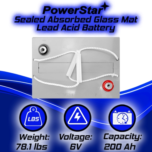 PowerStar Replacement For Trojan T-105 6 Volt Golf Cart Battery RV Marine Solar Deep Cycle