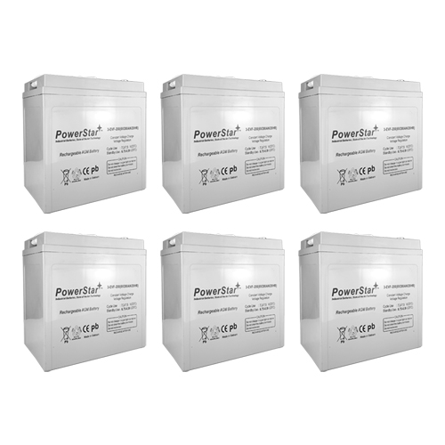 PowerStar Battery Replacement for T-105 GC2 6V 200Ah Deep Cycle Flooded Lead Acid Battery x6