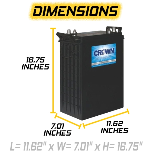 Crown AGM 6CRV390 6V 390 AH Battery