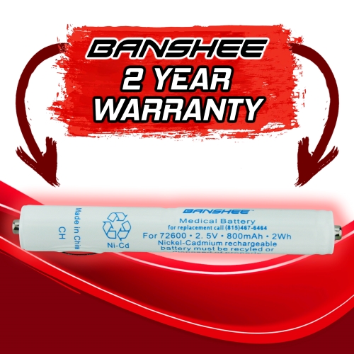 Banshee 2.5V Ni-Cad Battery fits Welch Allyn 72600 72837 72800 72801 22820 12800 1