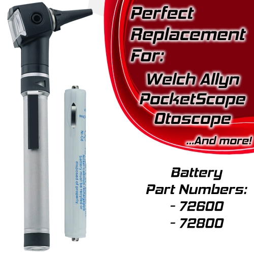 Banshee Battery Replacement for Welch Allyn 72600 72837 22820 12800 PocketScope 4