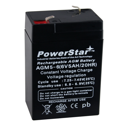 6 VOLT 6V 5AH New Battery for Hubbell 0120255 or Dual-Lite 12-255