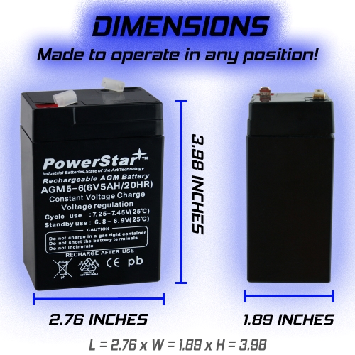 6 VOLT 6V 5AH New Battery for Hubbell 0120255 or Dual-Lite 12-255 4