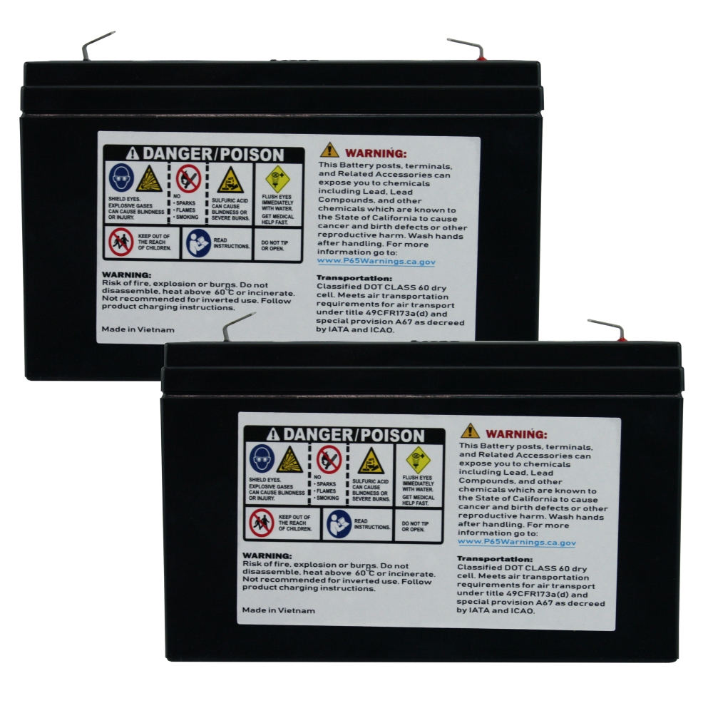PowerStar2 Pack UPS Battery Replaces CSB GP6120F2, GP 6120 F2 - 3 Year Warranty