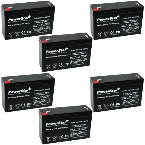 thumbnail image 2 of Power Sonic PS-6100 6V 12AH F1 Rechargeable SLA Battery (6-Pack) 2 of 5