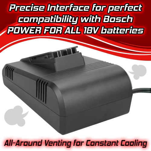 Banshee Single-Bay Charger Compatible with Bosch POWER FOR ALL 18V Batteries (Bosch Green Line)