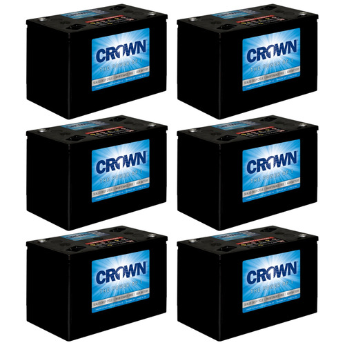 Crown 6CRV215 6V AGM Deep Cycle Battery 215Ah Grp 6V-27 Sealed 6 Pack