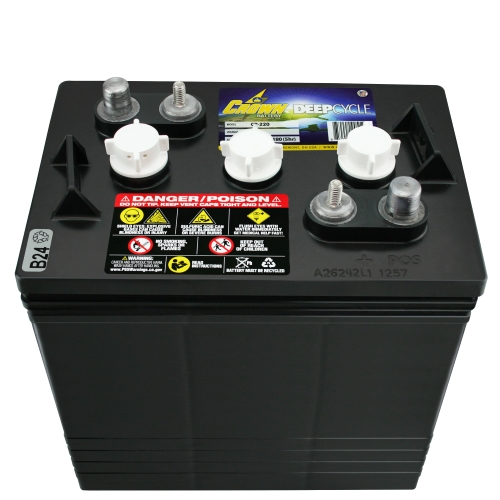 Crown Battery BCI Group GC2 6V 240AH Deep Cycle Golf Cart and Scrubber Battery X4 5