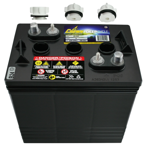 Crown Battery BCI Group GC2 6V 240AH Deep Cycle Golf Cart and Scrubber Battery X4 6