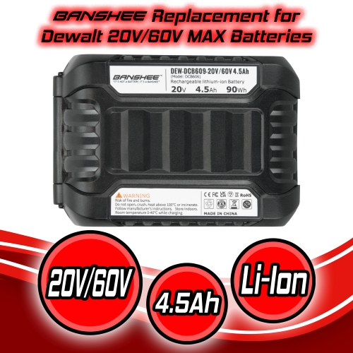 4.5Ah 20 Volt Max Battery Replacement for DeWalt DCB200 DCB205 DCB206 DCB208